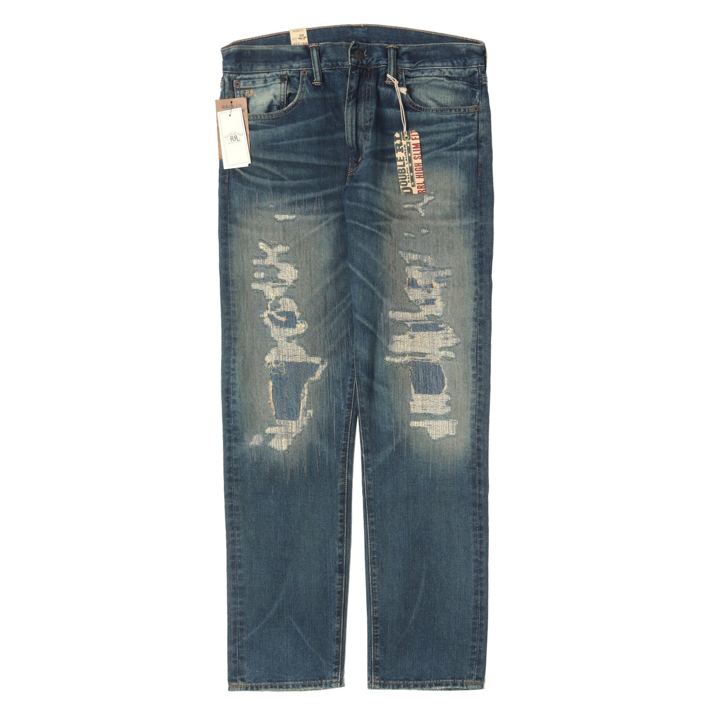 24AW ダメージリペア加工 ハイスリム デニムパンツ (JAPAN WOVEN SELVEDGE DENIM ZIP FLY HIGH SLIM)