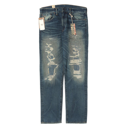 24AW ダメージリペア加工 ハイスリム デニムパンツ (JAPAN WOVEN SELVEDGE DENIM ZIP FLY HIGH SLIM)