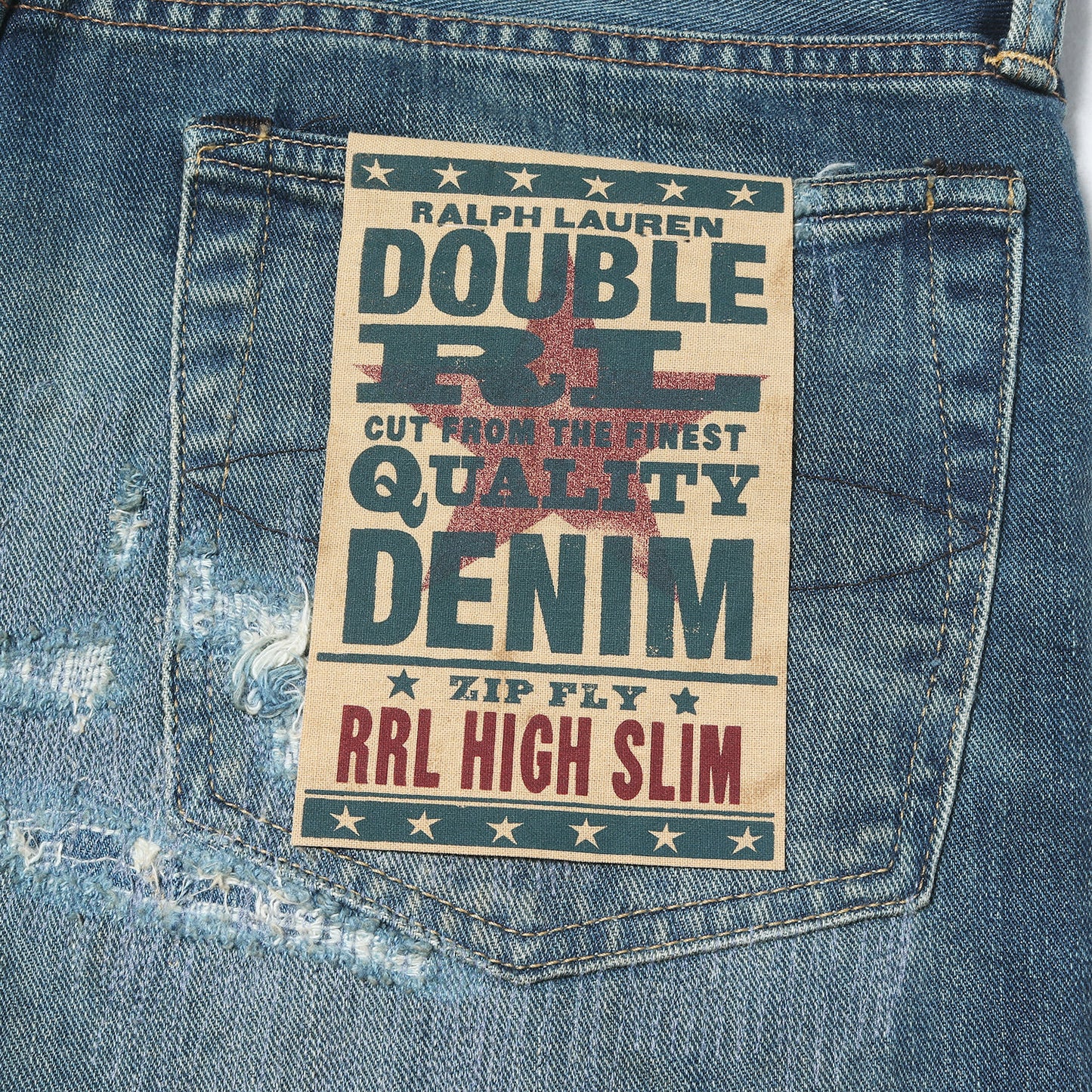 24AW ダメージリペア加工 ハイスリム デニムパンツ (JAPAN WOVEN SELVEDGE DENIM ZIP FLY HIGH SLIM)