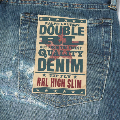24AW ダメージリペア加工 ハイスリム デニムパンツ (JAPAN WOVEN SELVEDGE DENIM ZIP FLY HIGH SLIM)