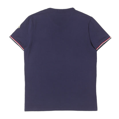 ワッペン付き トリコロールリブ ストレッチ Vネック Tシャツ (MAGLIA T-SHIRT)