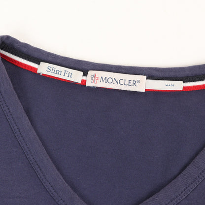 ワッペン付き トリコロールリブ ストレッチ Vネック Tシャツ (MAGLIA T-SHIRT)