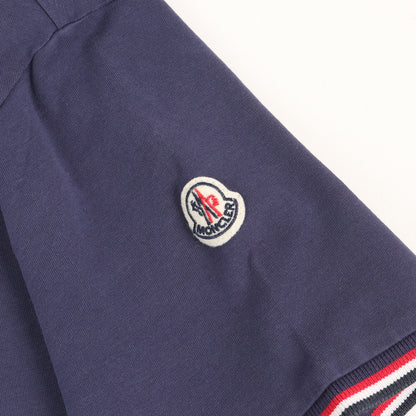 ワッペン付き トリコロールリブ ストレッチ Vネック Tシャツ (MAGLIA T-SHIRT)