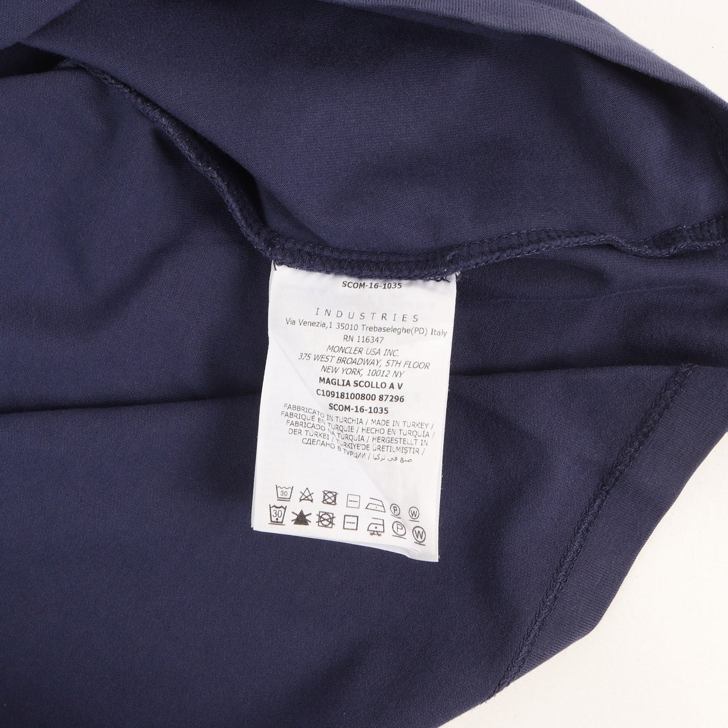 ワッペン付き トリコロールリブ ストレッチ Vネック Tシャツ (MAGLIA T-SHIRT)