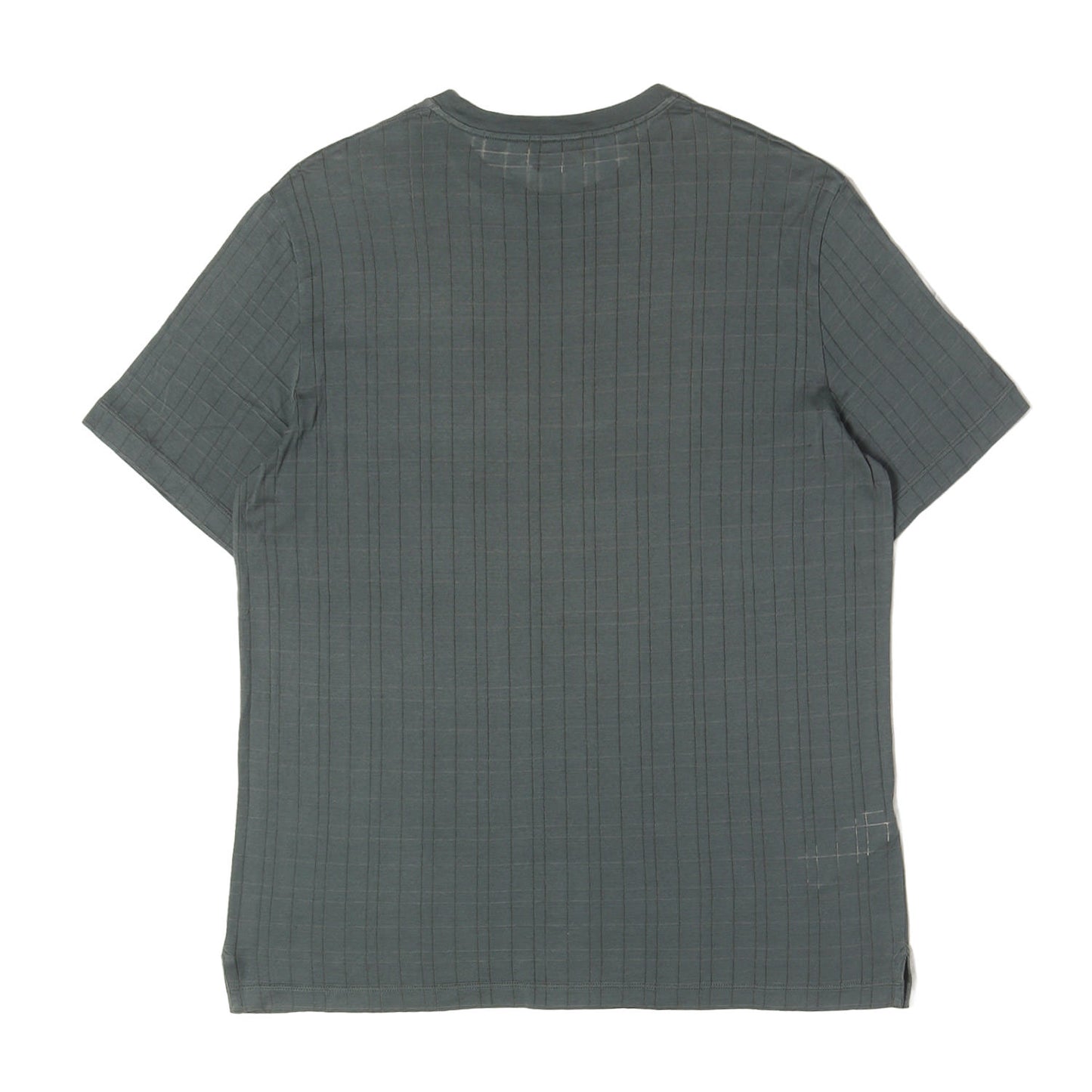 糸抜き チェック デザイン クルーネック Tシャツ