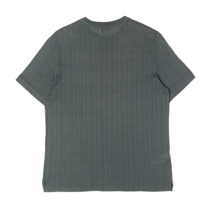 糸抜き チェック デザイン クルーネック Tシャツ