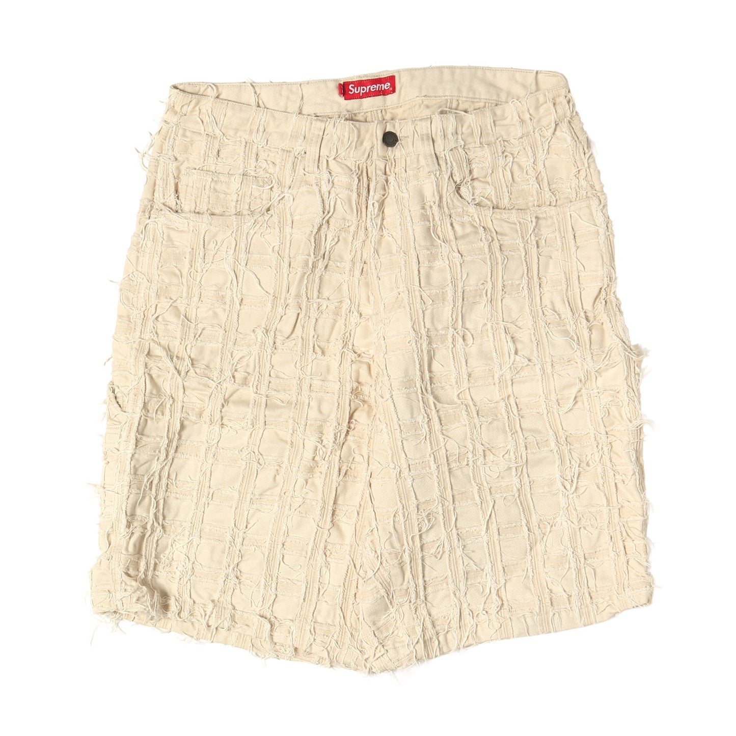23SS ほつれ パッチワーク バギー デニム ショーツ (Frayed Patchwork Baggy Denim Short)