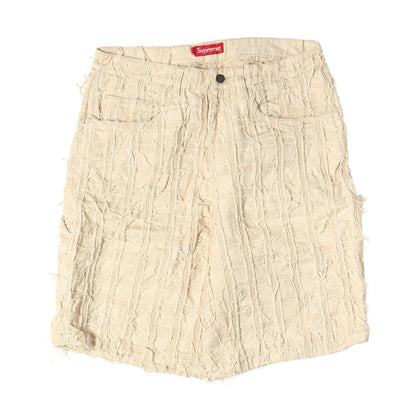 23SS ほつれ パッチワーク バギー デニム ショーツ (Frayed Patchwork Baggy Denim Short)