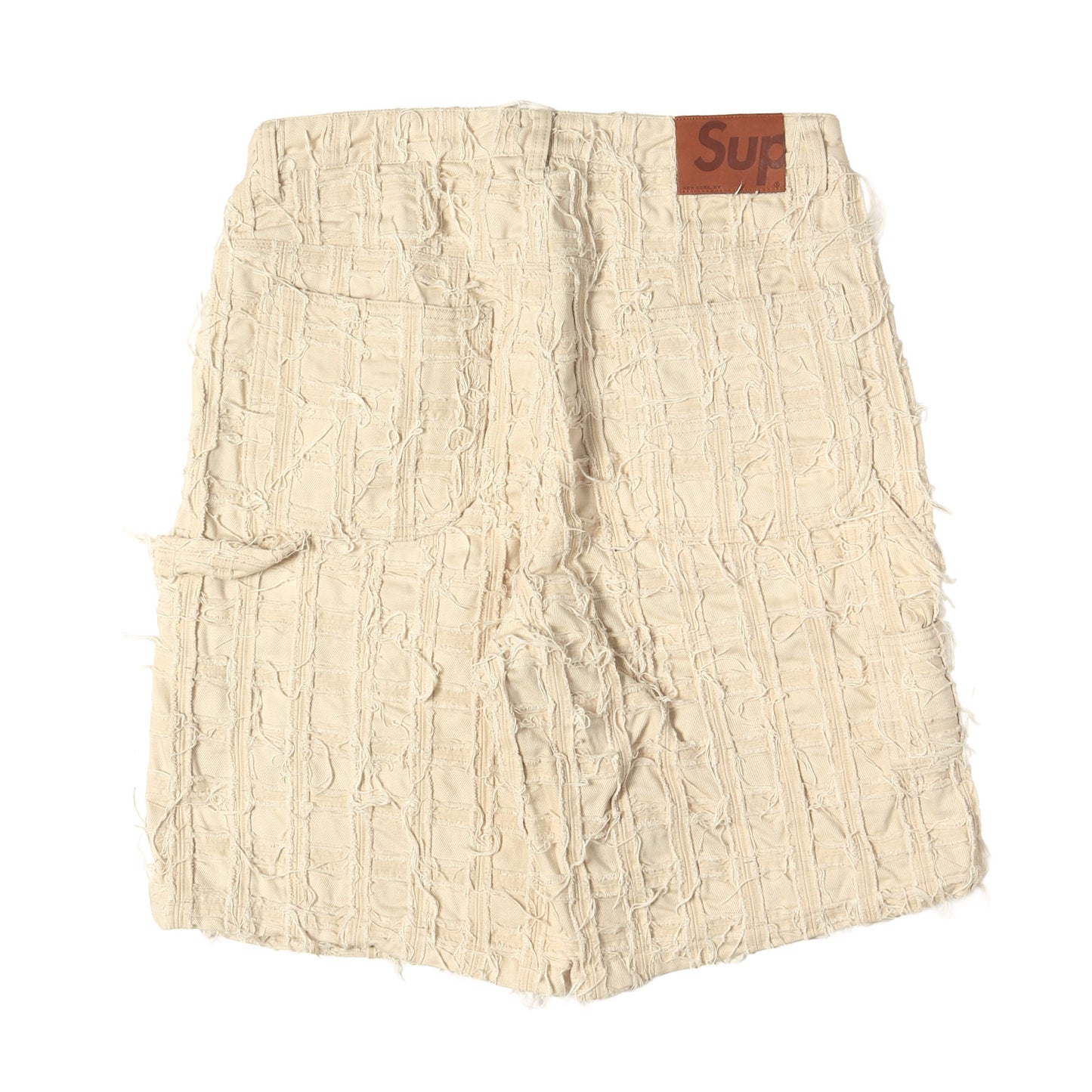23SS ほつれ パッチワーク バギー デニム ショーツ (Frayed Patchwork Baggy Denim Short)