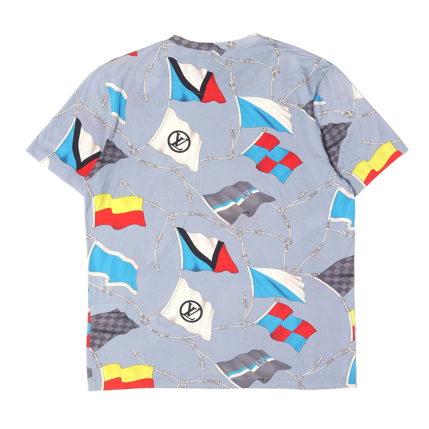 [キム・ジョーンズ期] フラッグ柄 ダミエ ガストン クルーネック Tシャツ(Damier Gaston Flags Print T-Shirt)
