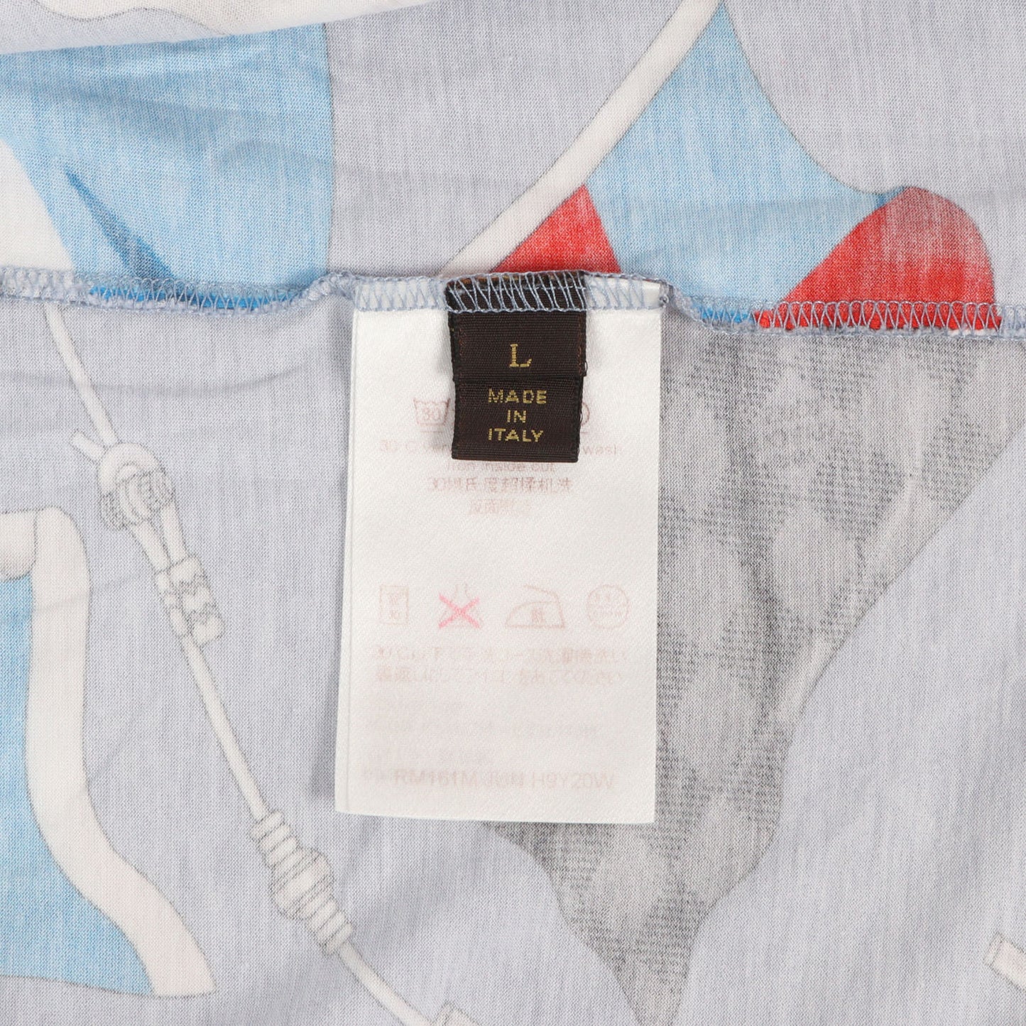 [キム・ジョーンズ期] フラッグ柄 ダミエ ガストン クルーネック Tシャツ(Damier Gaston Flags Print T-Shirt)