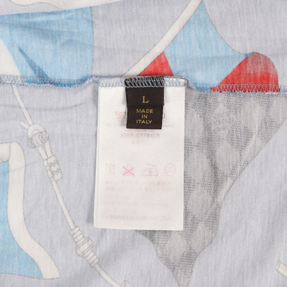 [キム・ジョーンズ期] フラッグ柄 ダミエ ガストン クルーネック Tシャツ(Damier Gaston Flags Print T-Shirt)