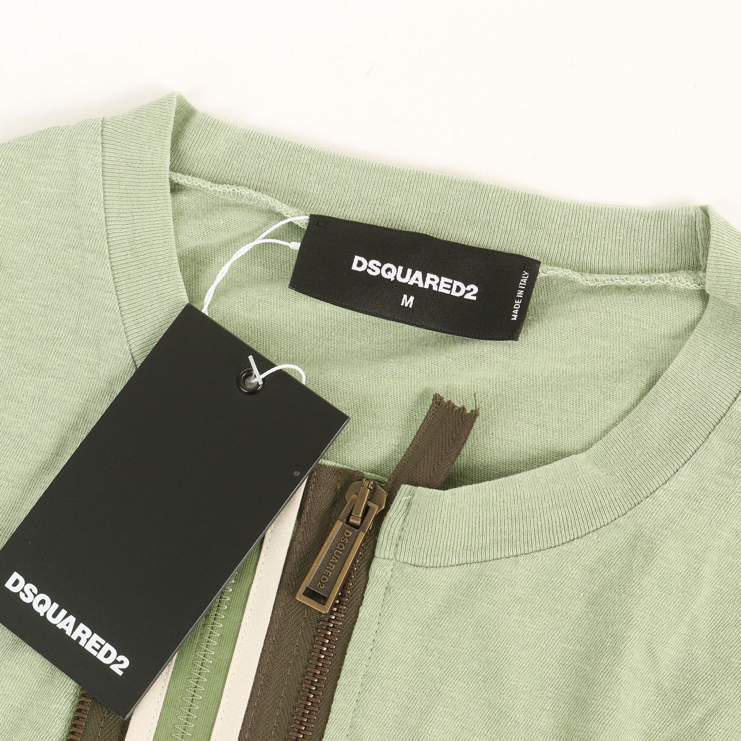マルチジップデザイン クルーネック Tシャツ(Multi-Zip Cotton Jersey T-Shirt)