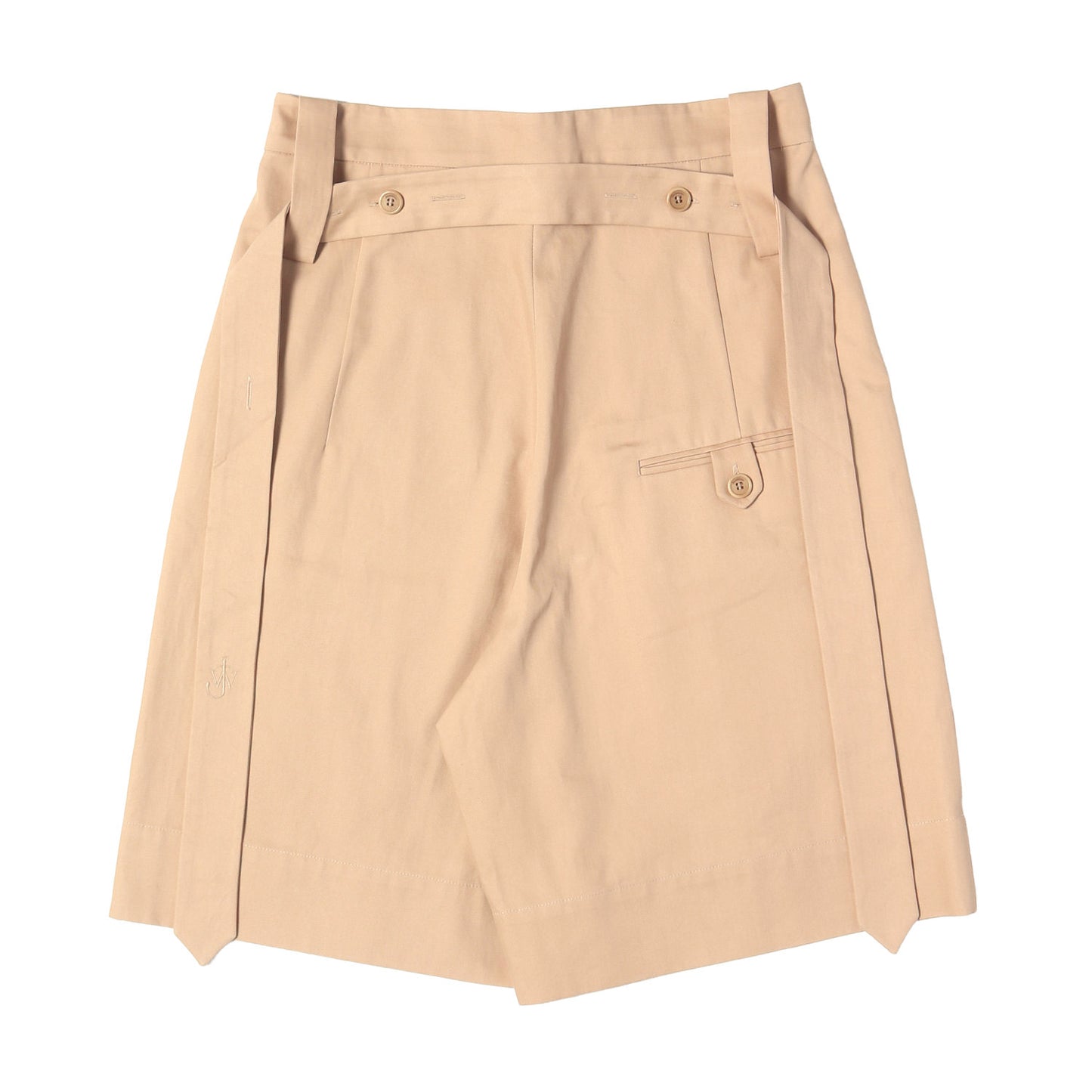 ベルト付き プリーツ ツイル ワイドショーツ(Folded Shorts)