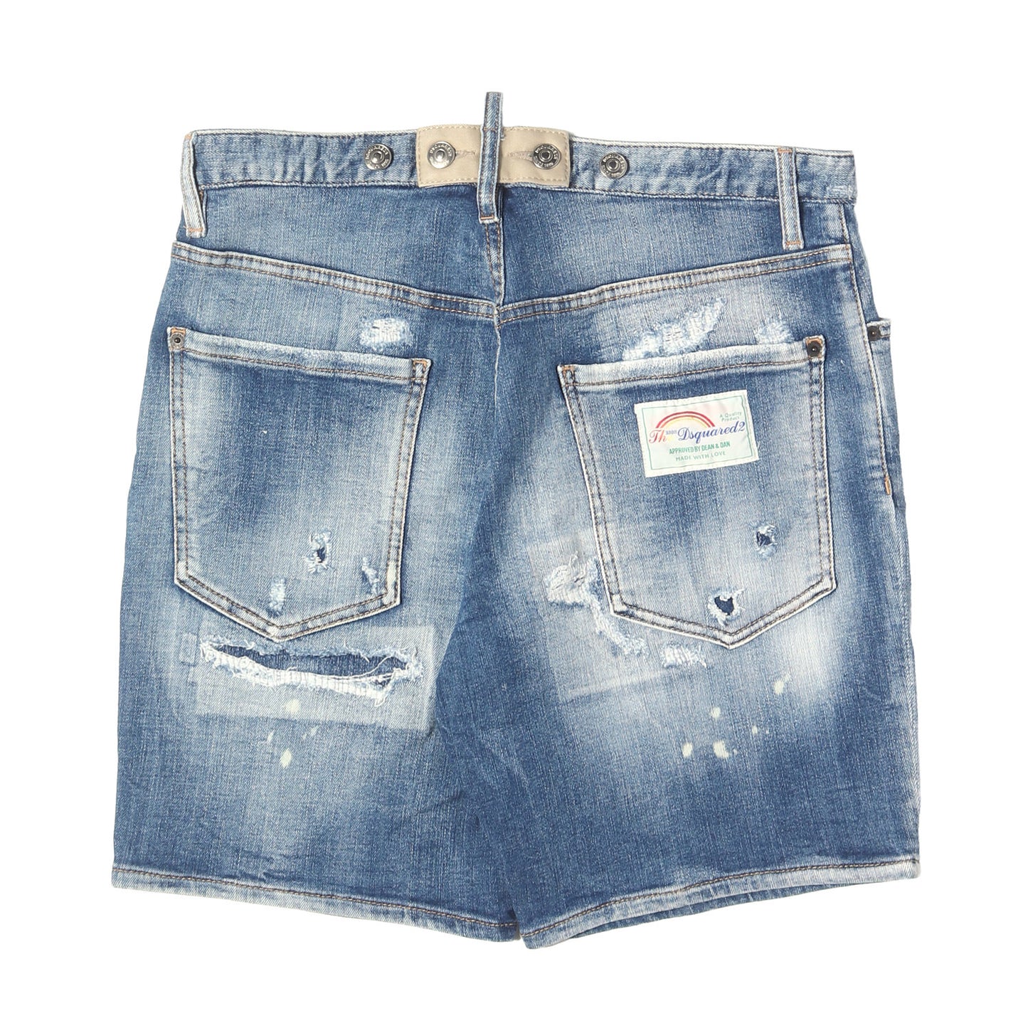 24SS ダメージリペア加工 ストレッチ デニムショーツ(Marine Short)