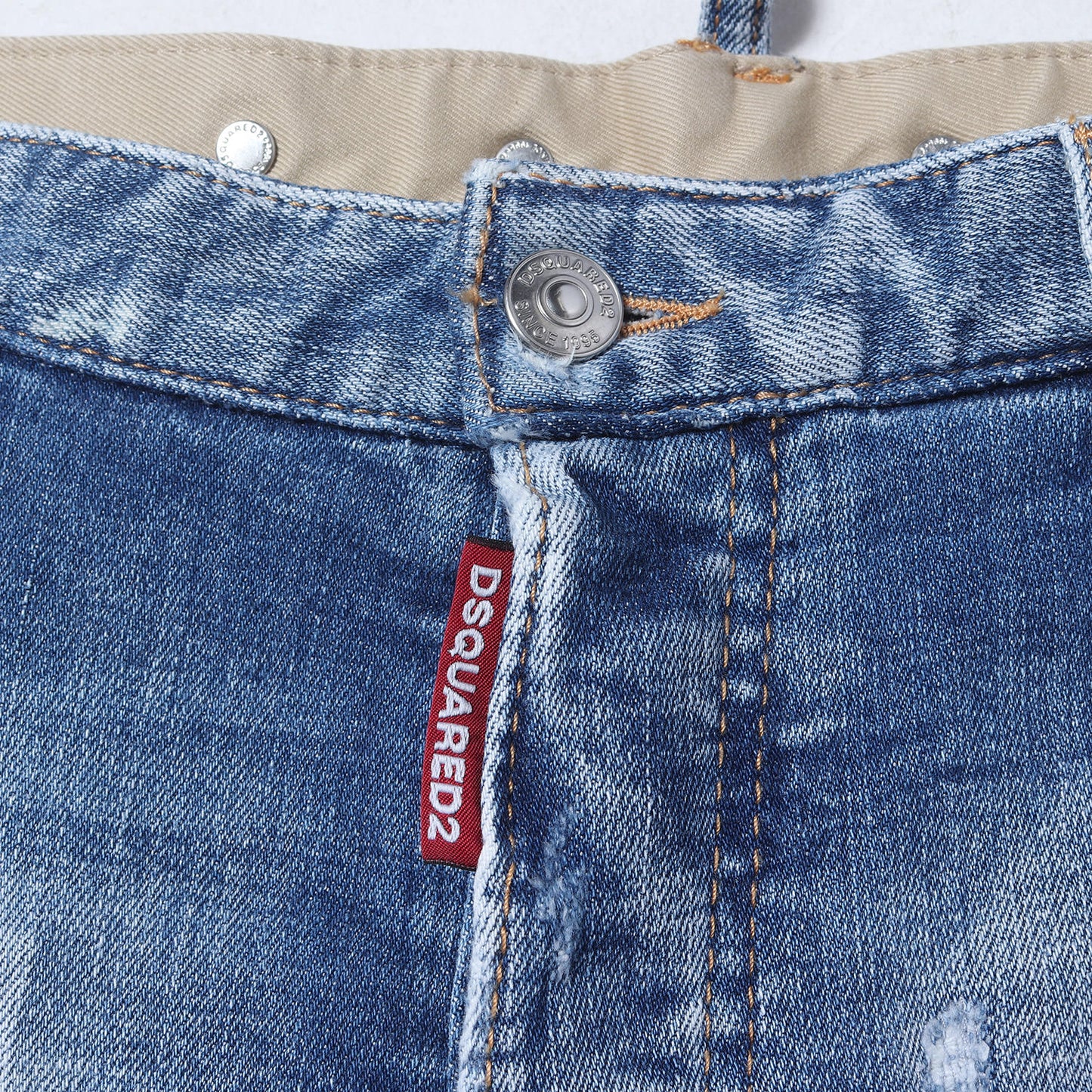 24SS ダメージリペア加工 ストレッチ デニムショーツ(Marine Short)