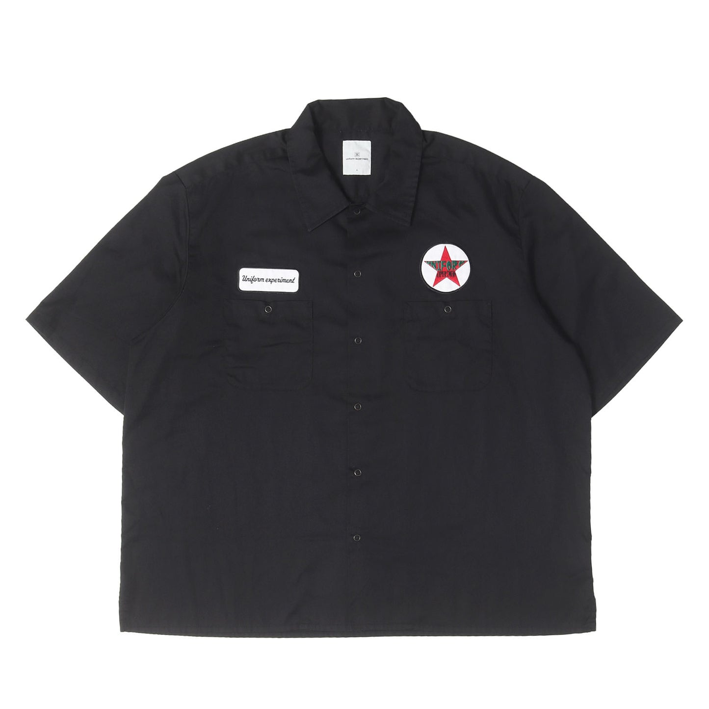 24SS ワッペン付き T/Cツイル ワーク 半袖シャツ(S/S WORK SHIR)