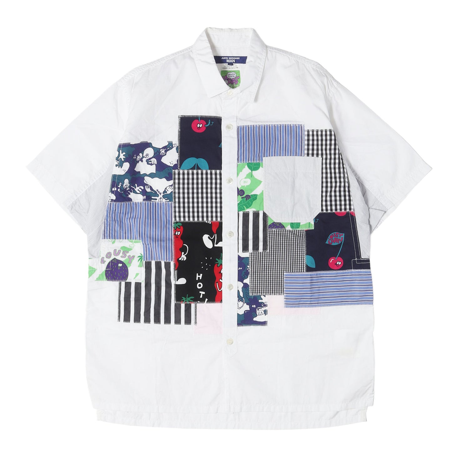 24SS ×Lousy Livin パッチワーク コットン 半袖シャツ