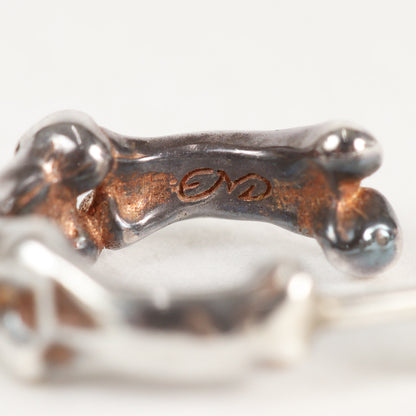 ボーン シルバー ピアス (sspj.0017 bone shaped earrings S)