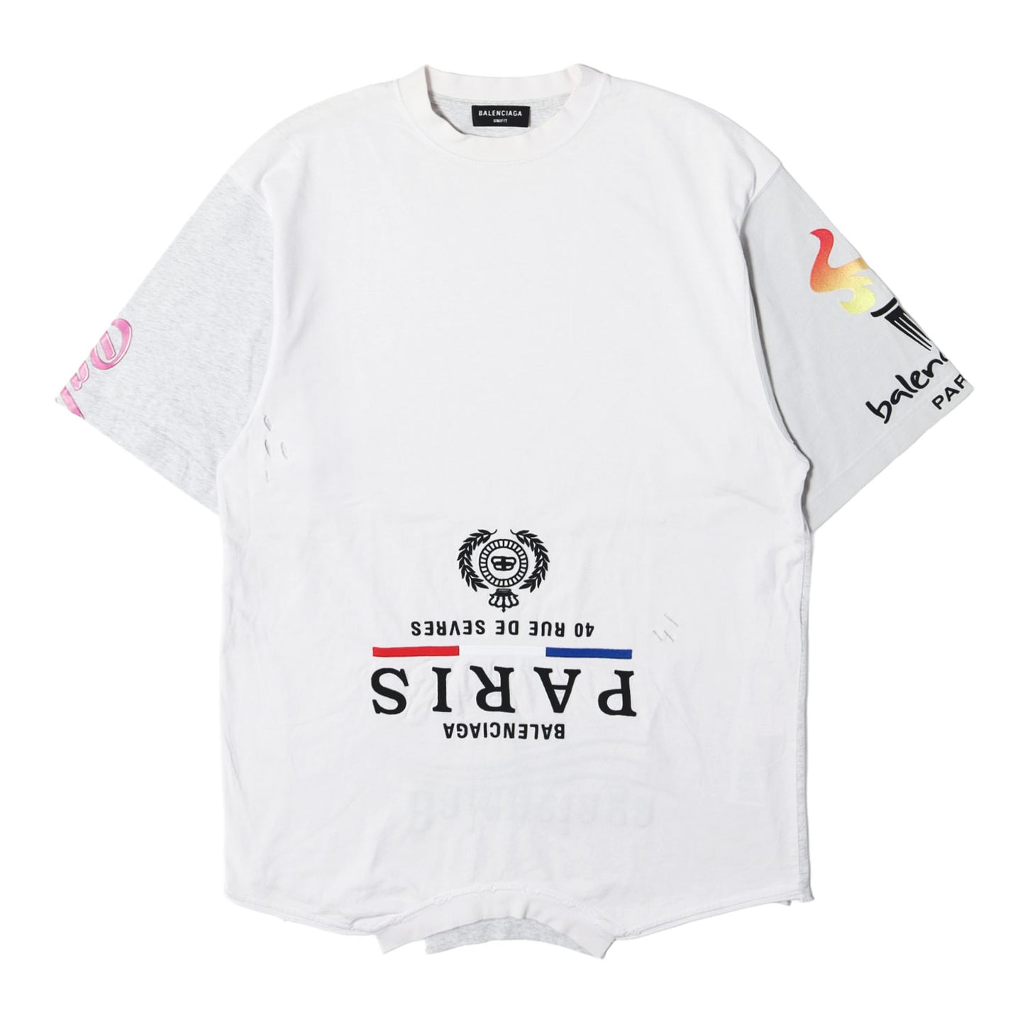 22SS ダメージ加工 アップサイドダウン Tシャツ(UPSIDE DOWN)