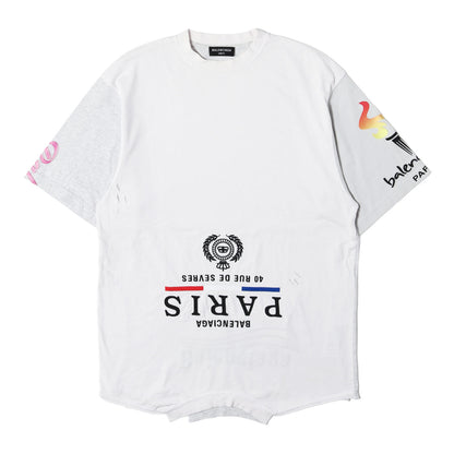 22SS ダメージ加工 アップサイドダウン Tシャツ(UPSIDE DOWN)