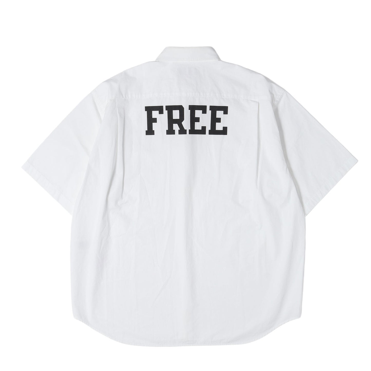 FREEロゴ オーバーサイズ ボタンダウン 半袖シャツ
