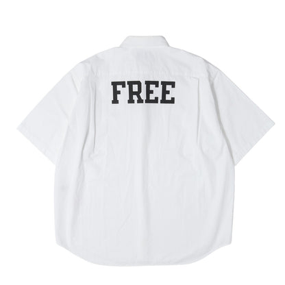 FREEロゴ オーバーサイズ ボタンダウン 半袖シャツ