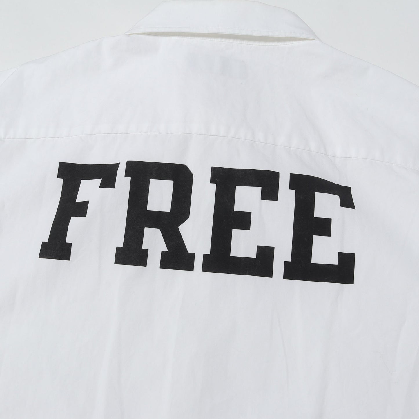 FREEロゴ オーバーサイズ ボタンダウン 半袖シャツ