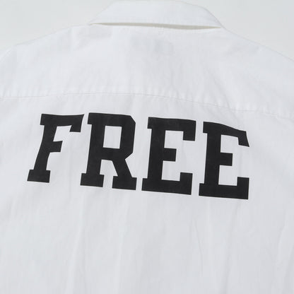 FREEロゴ オーバーサイズ ボタンダウン 半袖シャツ