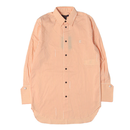 24AW カフスボタン付き ストライプ コットン/シルク シャツ