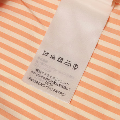 24AW カフスボタン付き ストライプ コットン/シルク シャツ