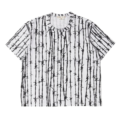 24AW 有刺鉄線グラフィック ジャージー Tシャツ