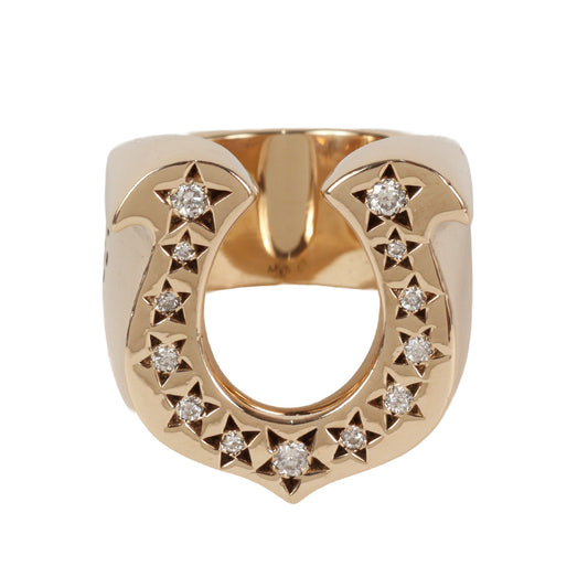 8K ゴールド ダイヤ ホースシュー リング(H.S RING GOLD/STONE)