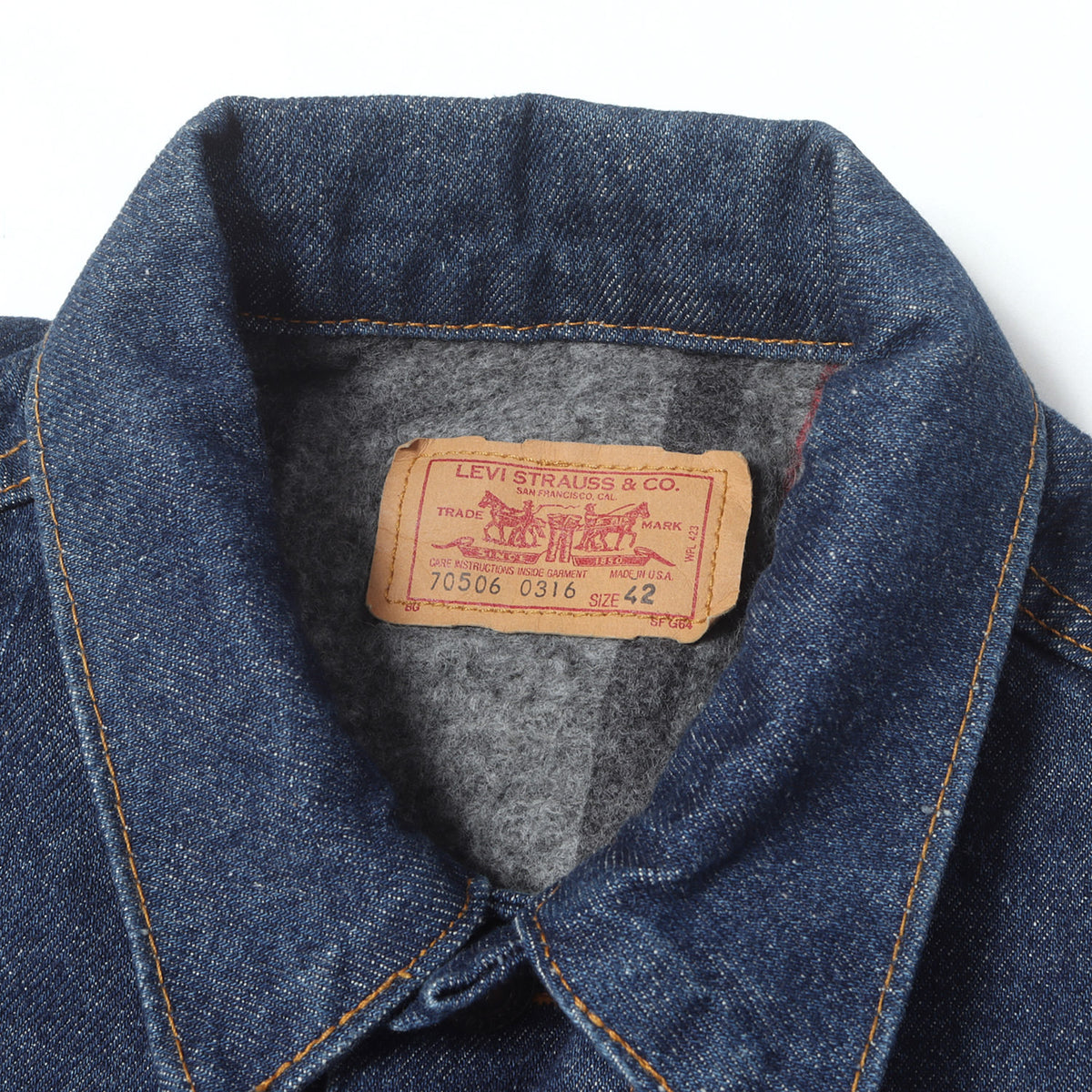 90s 70506-0316 ブランケット付き デニムジャケット