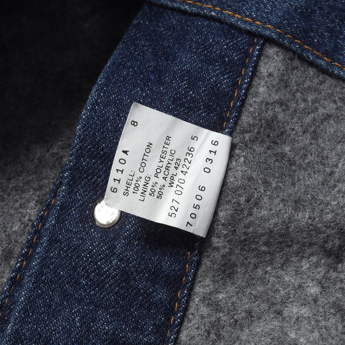 90s 70506-0316 ブランケット付き デニムジャケット