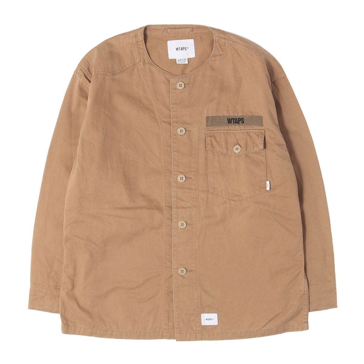 コットンツイル ノーカラー ミリタリー シャツ (SCOUT LS / SHIRT)