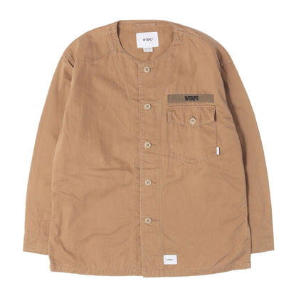 コットンツイル ノーカラー ミリタリー シャツ (SCOUT LS / SHIRT)