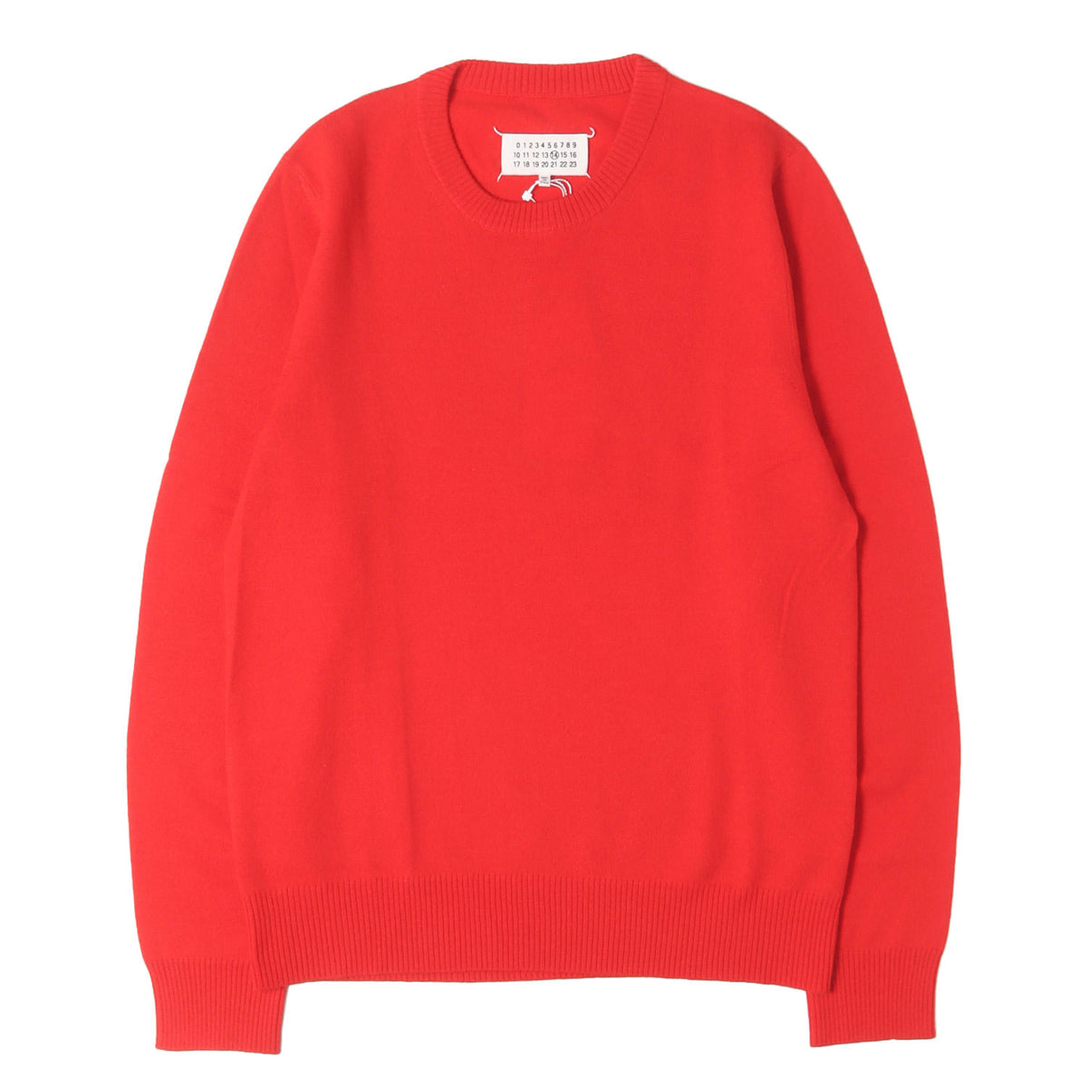 14 レザーエルボーパッチ クルーネック ウールニット