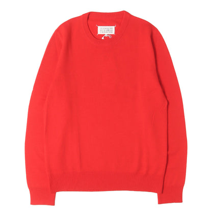 14 レザーエルボーパッチ クルーネック ウールニット