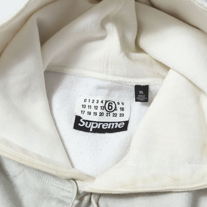 24SS ×MM6 Maison Margiela フォイル加工 BOXロゴ スウェットパーカー(Foil Box Logo Hooded Sweatshirt)
