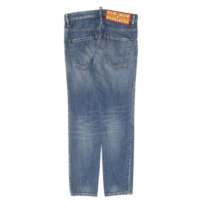 23AW ×PAC-MAN ワッペン ヴィンテージ加工 スリム デニムパンツ(Skater Jean)