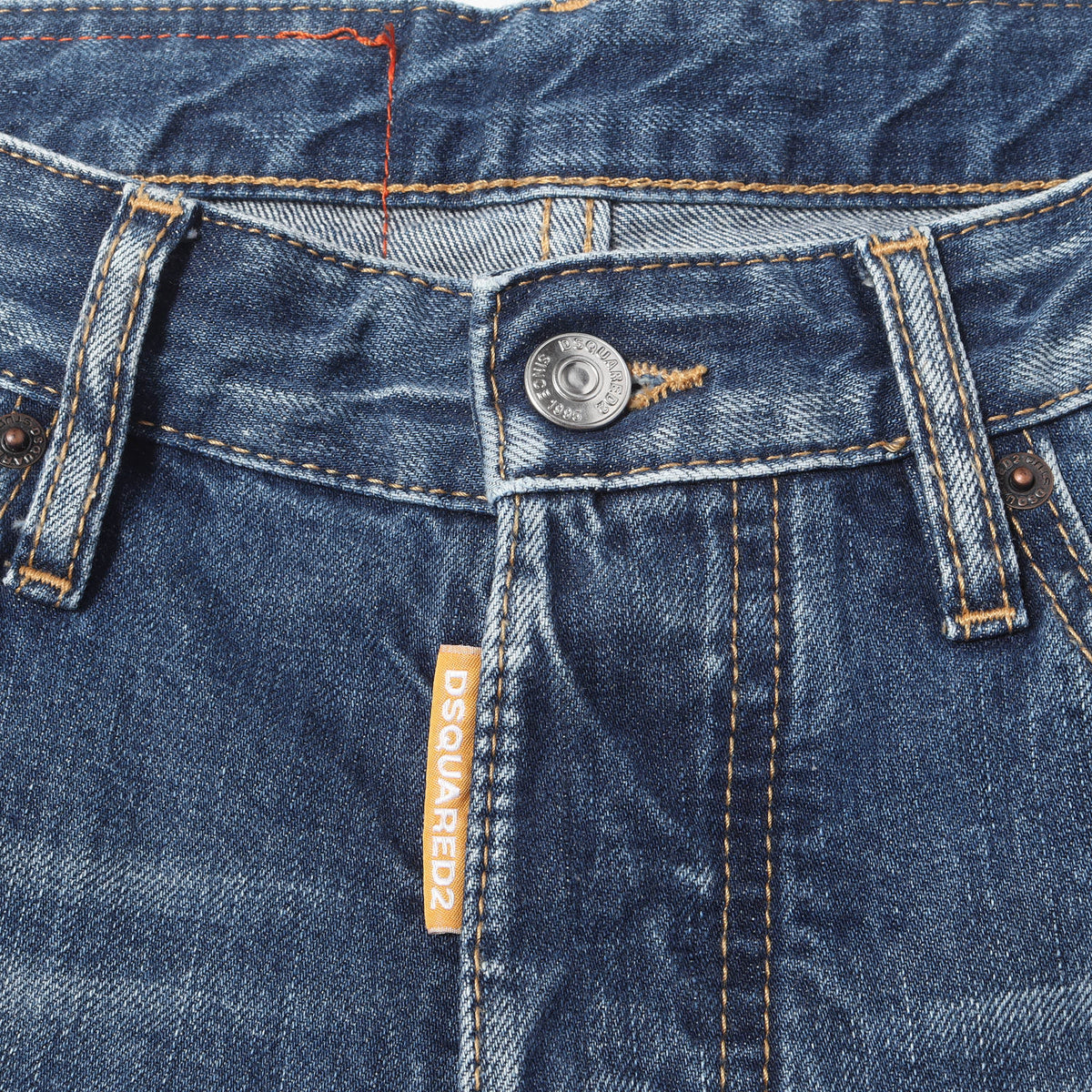 23AW ×PAC-MAN ワッペン ヴィンテージ加工 スリム デニムパンツ(Skater Jean)