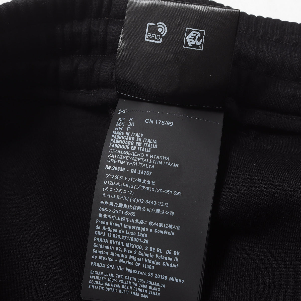 三角ロゴプレート付き Re-Nylon カーゴポケット スウェットパンツ