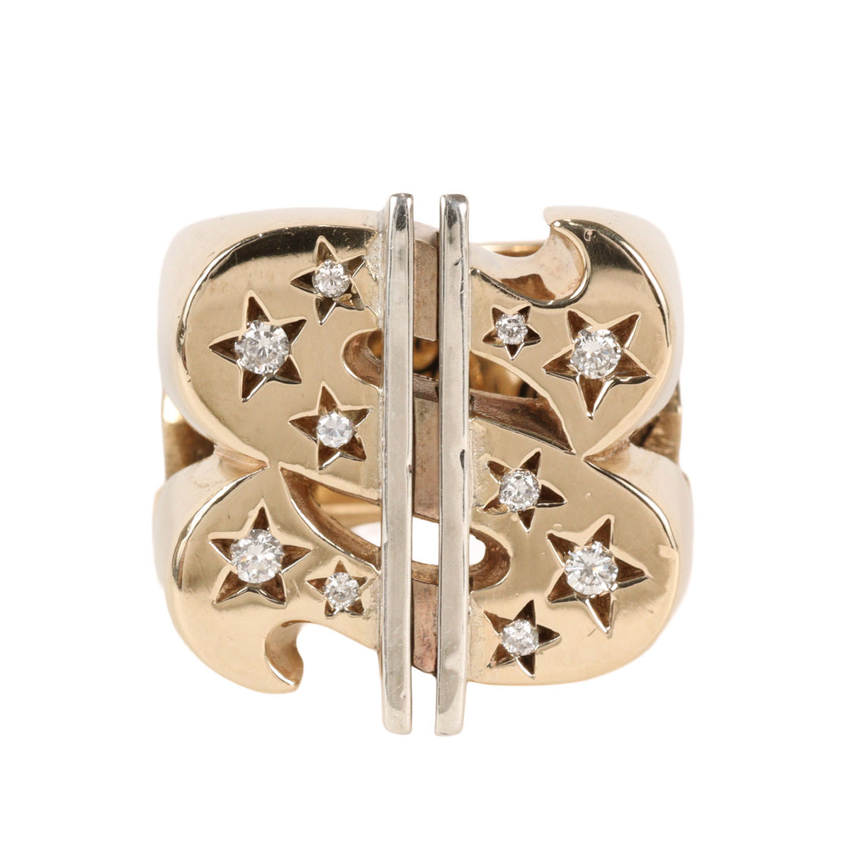 8K ゴールド ダイヤ ダラーリング(DOLLAR RING GOLD/STONE)