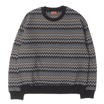24AW ヘリンボーン 総柄 クルーネック スウェット