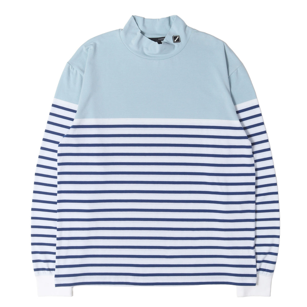 22AW パネルボーダー モックネック ロングスリーブ Tシャツ(L/S PANELED BORDER CREW NECK POCKET TEE)