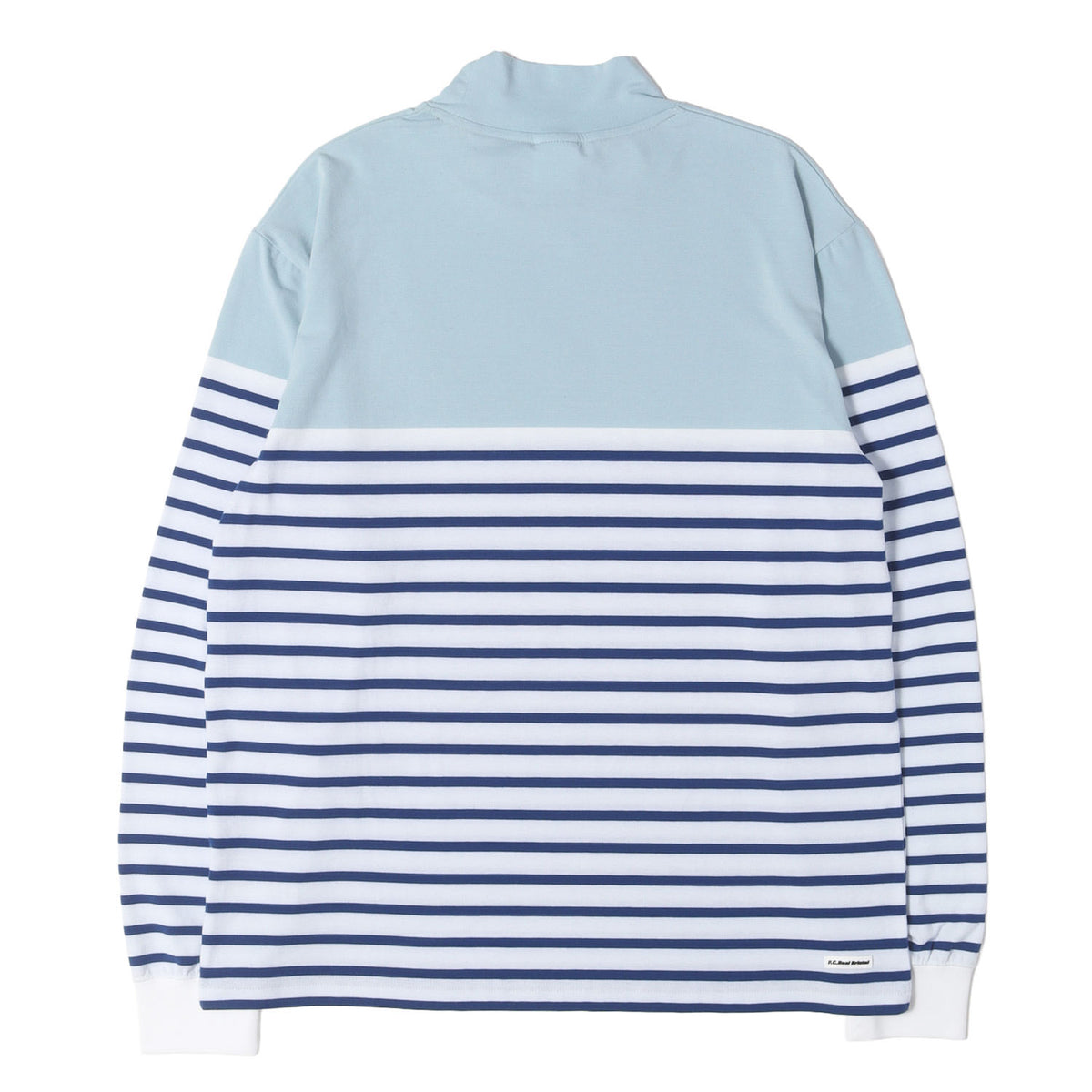 22AW パネルボーダー モックネック ロングスリーブ Tシャツ(L/S PANELED BORDER CREW NECK POCKET TEE)