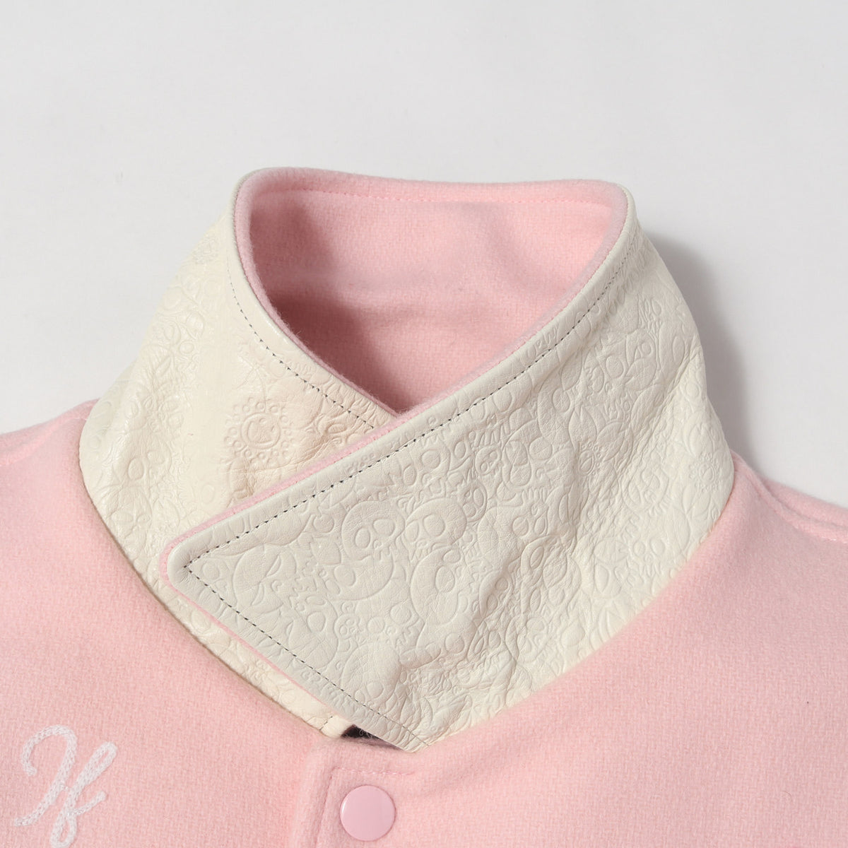 26SS mononoke・made 村上隆 細川雄太 桜 フラワー 袖レザー スタジャン / バーシティジャケット(VARSITY JACKET/SAKURA)