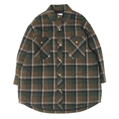 22AW チェックネル 裏地キルティング オーバーサイズ シャツジャケット(OVERSHIRT IN CHECKED)