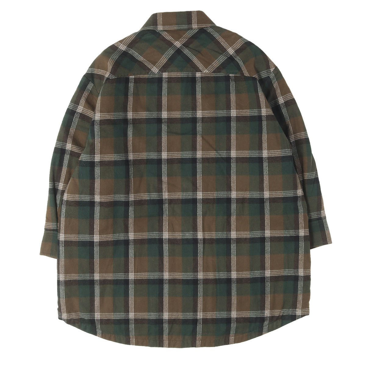 22AW チェックネル 裏地キルティング オーバーサイズ シャツジャケット(OVERSHIRT IN CHECKED)